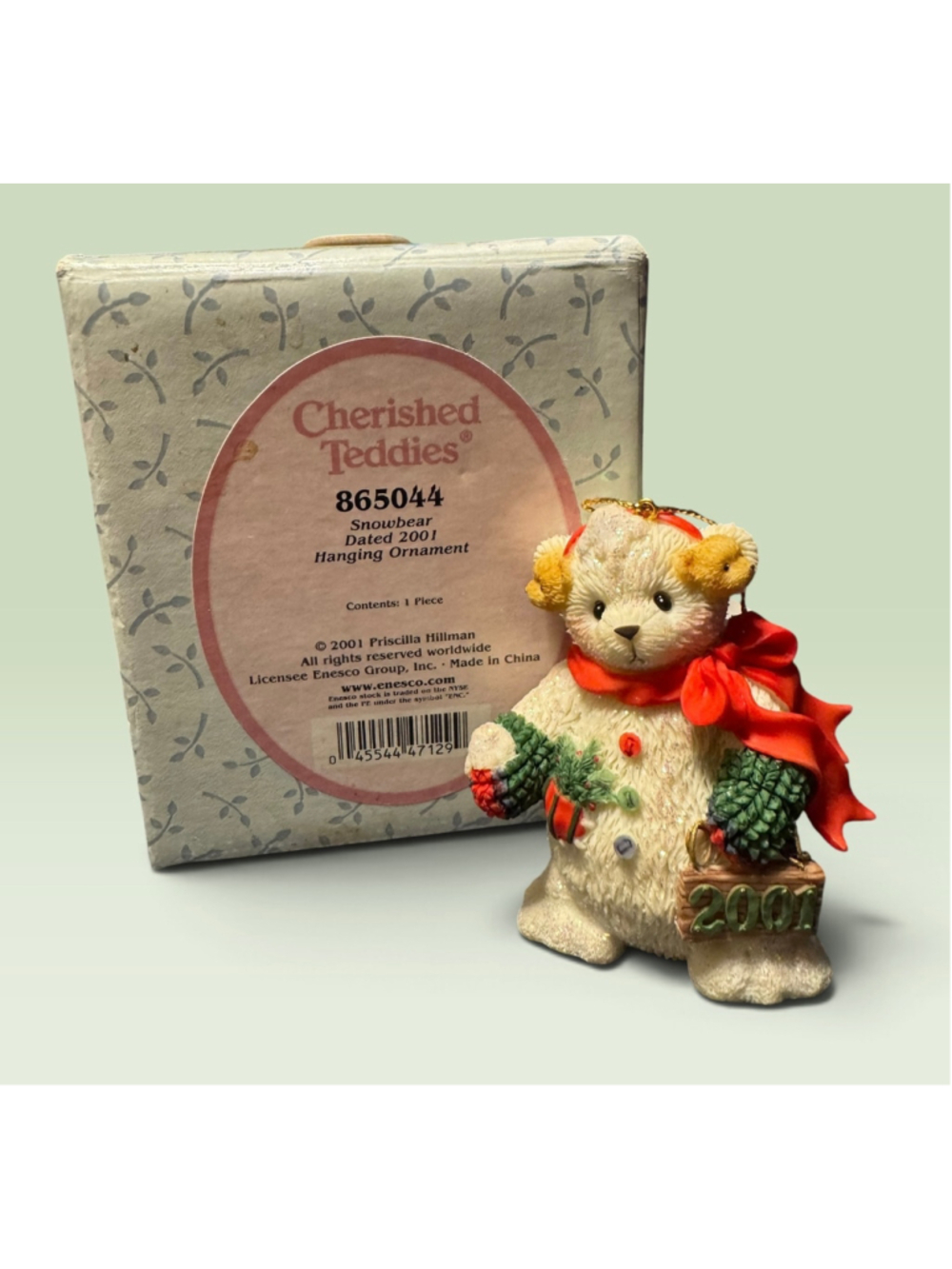 Cherished Teddies SIGNED 2001 Snowbear Hanging Ornament
